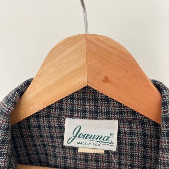 Vintage Black and Gray Joanna Checkered Plaid Blazer Large - Picture 2 of 5